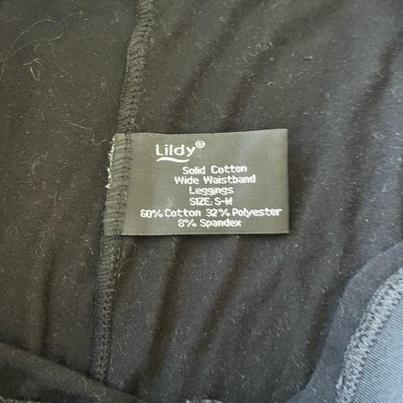 Lildy Women's Leggings Black sz S-M high elastic waist - Picture 4 of 4